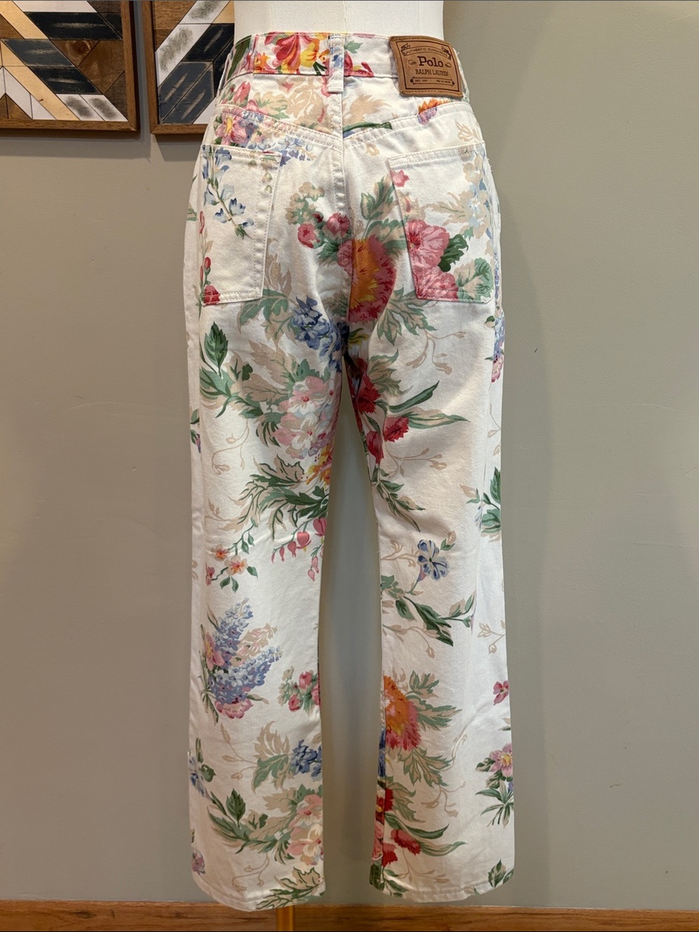Vintage Ralph Lauren Blue Label 90s Floral Denim High-Rise Jeans 31 *As-Is* - Picture 5 of 16
